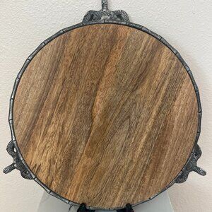 Wood Round Serving Platter Board  Turtle